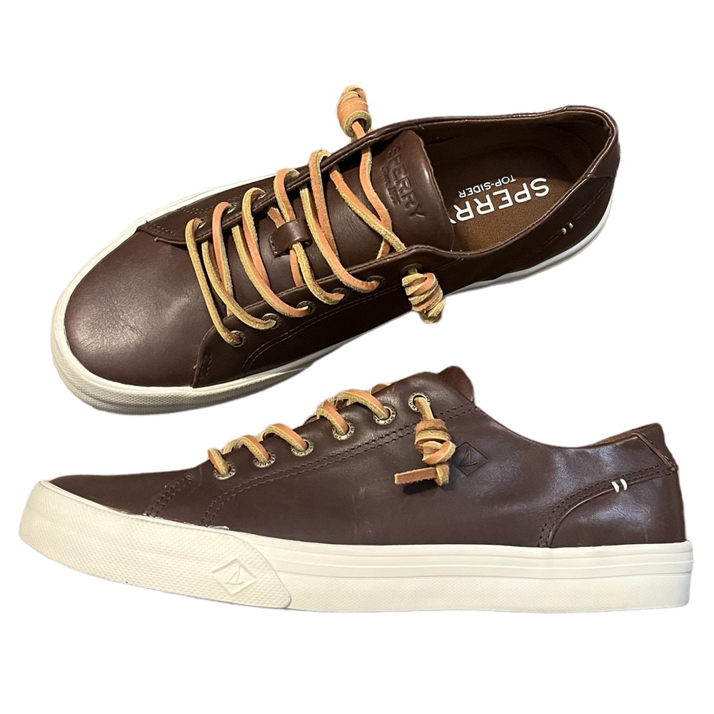 🌟EUC🌟 Sperry Striper Men's Plushwave CVO Brown Leather Sneakers